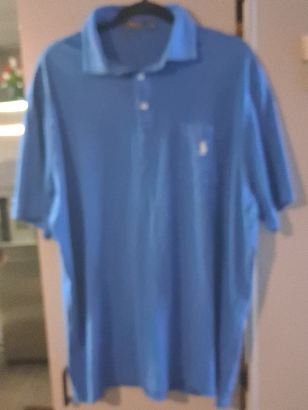 Ralph Lauren Blue Men's Polo Shirt with Chest Pocket